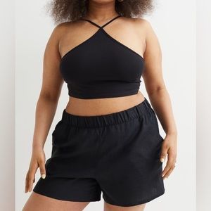 H&M Black Linen Shorts (NWT)